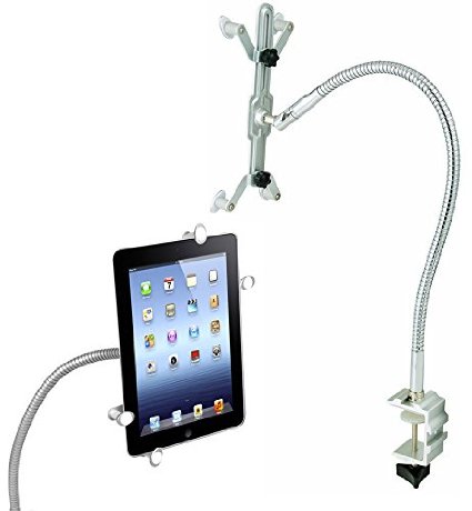 LotFancy Universal 360 Degree Adjustable Aluminum Desk Gooseneck Mount Holder Stand for 5-10 Inch Tablet iPad 2 3 4 Air Samsung Tablet and more