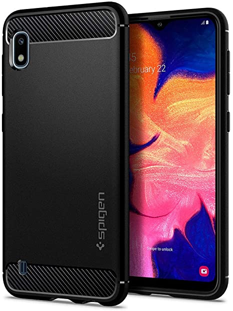 Spigen Rugged Armor Works with Samsung Galaxy A10 Case (2020) - Matte Black