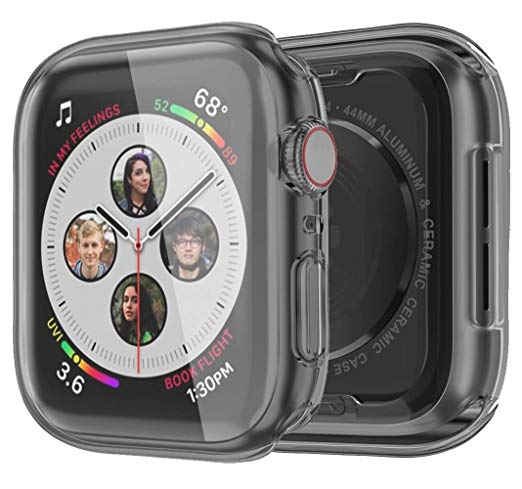 Monoy Case for Apple Watch Series 4 Screen Protector 40mm, [3-Pack] All Around Soft TPU Protective Cover Case for iWatch 4 40mm (Black)