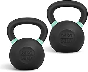 Yes4All Kettlebell Weights Cast Iron/Kettlebells Powder Coated - Strength Training, Home Gym, Full-body Exercises