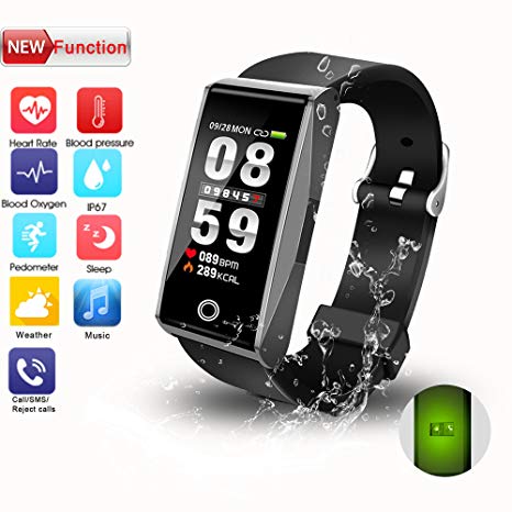 Fitness Tracker, 2018 New Design Colorful Display Activity Tracker with Blood Pressure Heart Rate Monitors Bluetooth Sleep Monitor Sport Caloriesfor IOS Android Phones Adult Kids
