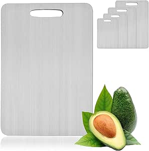 Titanium Cutting Board, Titanium Cutting Boards for Kitchen, Cutting Board Titanium, 304 Stainless Steel Food Grade Cutting Boards for Meat Fruit & Vegetable(15.4 * 11inch)