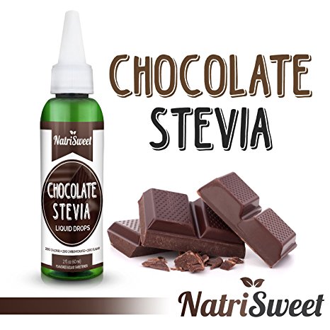 NatriSweet Stevia Liquid Drops (2 fl oz / 60 Milliliter) | Zero-Calorie Natural Sugar Substitute | Highly Concentrated Stevia Extract | Naturally Flavored (Chocolate)