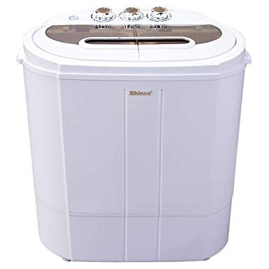 Shinco Portable Compact Mini Twin Tub Washing Machine w/Wash and Spin Cycle, Built-in Gravity Drain Hose, 10 lbs Capacity For Camping, Apartments, Dorms, College Rooms more