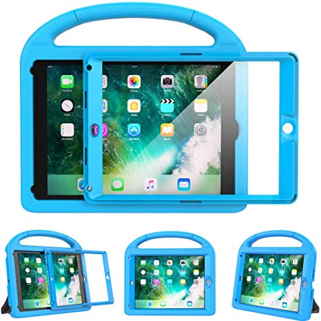 eTopxizu Kids Case for New iPad 9.7 2018/2017 with Built-in Screen Protector, Light Weight Shock Proof Handle Stand Kids Case for iPad 9.7 2017/2018 iPad Air/iPad Air 2/iPad Pro 9.7 - Blue