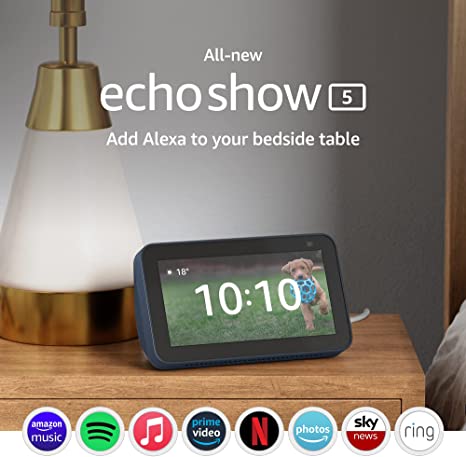 All-new Echo Show 5 | 2nd generation (2021 release), smart display with Alexa and 2 MP camera | Deep Sea Blue