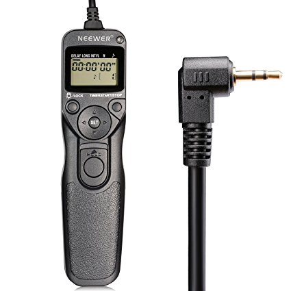 Neewer LCD Timer Shutter Release Remote Control for Canon 700D/T5i, 650D/T4i, 500D/T1i, 350D/XT, 400D/XTi, 1000D/XS, 450D/XSi, 60D, 100D, and Pentax Hasselblad Contax Samsung