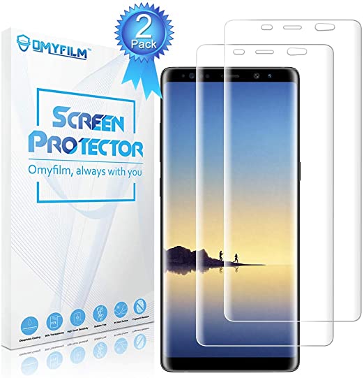 [2 Pack] Galaxy Note 8 Screen Protector [Shatter Proof] OMYFILM Samsung Galaxy Note 8 Tempered Glass Screen Protector [Easy Installation] Glass Screen Protector for Samsung Note 8 (Clear)