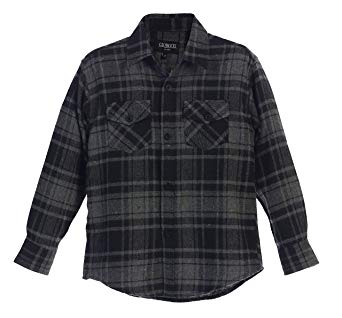 Gioberti Boys Long Sleeve Plaid Checked Flannel Shirt