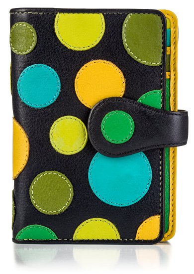 Visconti P1 Saturn Womens Soft Leather Bifold Wallet / Purse with Polka Dots