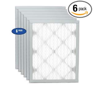 24x24x1 1" Pleated Air Filter Merv 8-6 pack by Filters Fast (Actual Size: 23.75" x 23.75" x 0.75")