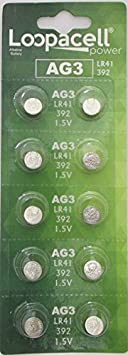 10 LOOPACELL AG3 LR41 392 CX41 SR41SW SR736 1.5V Alkaline Watch Battery