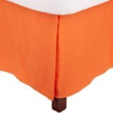Egyptian Cotton, 1-Piece Split Corner 14'' Drop Length Tailored Bed Skirt (Orange Solid, Full size)---400 Thread Counts
