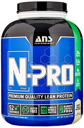ANS Performance N-Pro, Premium Quality Banned Substance Free Lean Protein, Creamy Vanilla Milkshake, 4 Pound/ 52 Servings