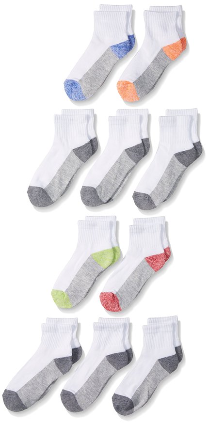 Fruit of the Loom Big Boys' 10 Pack Ankle Socks