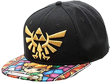 Nintendo Zelda- Stained Glass Sublimated Snapback Hat Size ONE Size