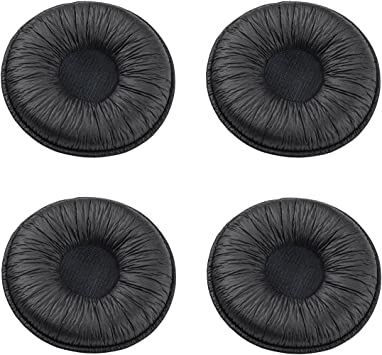 Bingle Ear Cushions Leatherette Spare Replacement for Plantronics Supra Plus Encore and Most Standard Size Office Telephone Headsets H251 H251N H261 H261N H351 H351N H361 H361N (4 Pack)(BEC-LTH4)