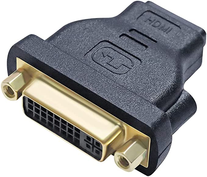 DTech DVI Female to HDMI Female Adapter, HDMI to DVI-I Converter Bi-Directional 24 5 Port 4K 1080p Video for Computer Monitor PC TV Box Home Cinema Display