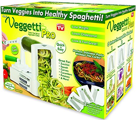 Veggetti Pro Table-top Spiralizer, Quickly Spiral Slice Vegetables Into Healthy Veggie Pasta