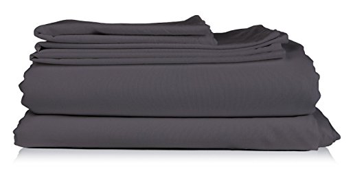 Mayfair Linen Bedding Collection 600 Thread Count Bedspread 100% Egyptian Cotton Sheet Set Sateen Weave Deep Pocket Premium Quality Bedding Set Dark Grey Full