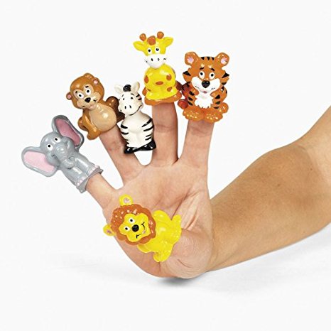 24 Safari Zoo Theme Finger Puppets