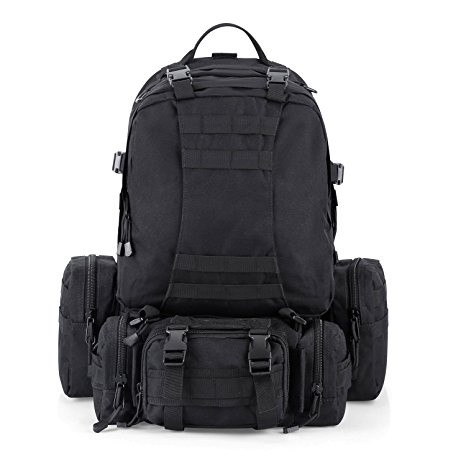G4Free Large Outdoor 50L Military Rucksacks Tactical Molle Backpack Assault Pack Combat Backpack Trekking Bag for Hiking Camping Mountain Climbing