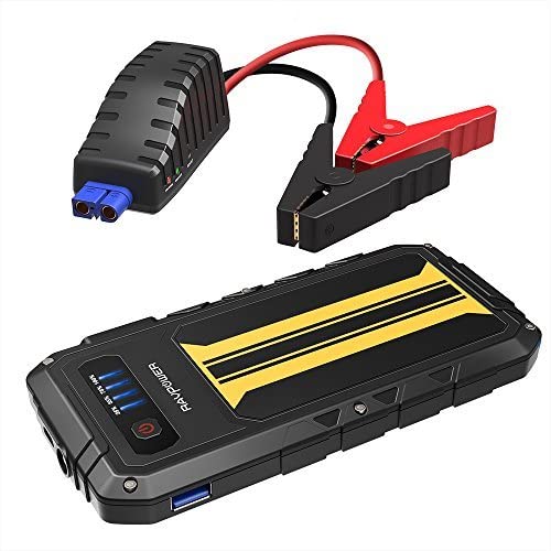 Car Jump Starter RAVPower 300A Peak Current (for All 12V 2.0 L Gas Engines) Car Battery Booster Charger Portable Jumper 8000mAh Power Bank Power Pack with Quick Charge, Built-in LED Flashlight