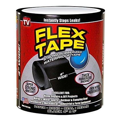 Flex Tape Black 4" x 5' / 2 Pack