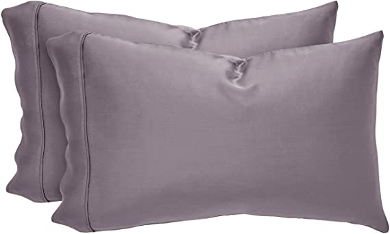 Stone & Beam Wrinkle-Resitant 100% Tencel Pillowcase Set, Set of 2, Standard, Mulberry