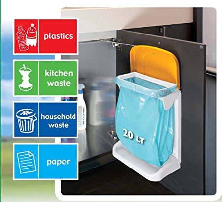 MELICONI 141084 20L Rectangular Plastic Blue, Green, Orange, Pink, White Trash Can – Trash Can (20 L, Rectangular, Plastic, blue, green, orange, pink, white, Manual, 280 mm)