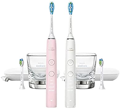 Philips Sonicare DiamondClean Connected Rechargeable Toothbrush 2-Pack Pink/White