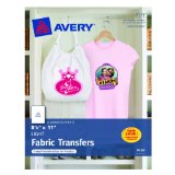 Avery T-shirt Transfers for Inkjet Printers 85 x 11 Inches for use with White or Light Colored Fabric 6 Sheets 03271