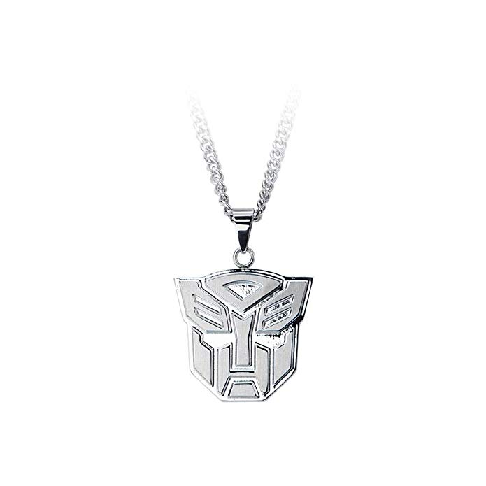 Hasbro Men's Transformers Autobot Stainless Steel 24" Necklace (Silver Tone)