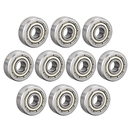 uxcell 604ZZ Deep Groove Ball Bearing Double Shield 604-2Z 80014, 4mm x 12mm x 4mm High Carbon Steel Z1 Bearings (Pack of 10)