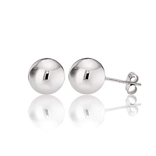 Kezef Creations Sterling Silver Polished Ball Stud Earrings