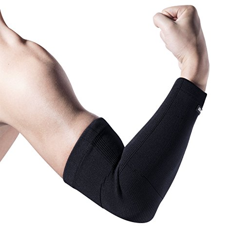 Arm Sleeve FREETOO Compression Elbow Sleeve Support Tennis Elbow Brace for Tendonitis Prevention and Joint Pain Stiffness Relief from Workouts such as Tennis, Golf, Basketball, Weightlifting-M