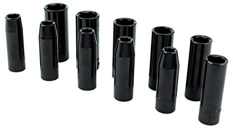 Powerbuilt 640832 Metric 1/2-Inch Drive Impact Deep Socket, 11-Piece