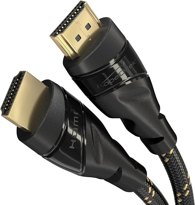 HDMI Cable 4K – with A.I.S Shielding, Nylon braiding – 16ft – Designed in Germany (Supports All HDMI Devices Like PS5/Xbox/Switch – 4K@60Hz, High Speed HDMI Cord with Ethernet, Black) by CableDirect