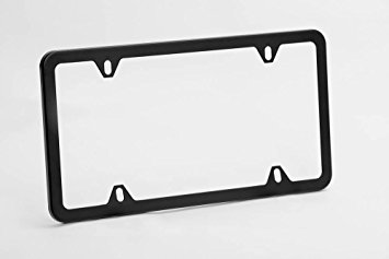 4-Hole Matte Black License Plate Frame Powder Coated Stainless Steel •Includes Universal 66 Pc. Stainless Fastener Kit • Warranted • US-304SS-LPF4_BLK