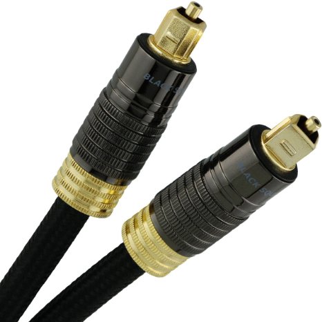 Digital Audio Cable (6 Feet) - TOSLINK Fiber Optic (S/PDIF, ADAT, EIAJ) - Braided Cord - JIS F05 Male to Male Connectors - Optical Cable for Perfect Dolby TrueHD Digital & DTS Surround Sound