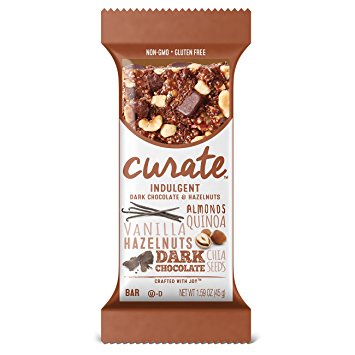 Curate Gluten-Free Snack Bars, Indulgent Dark Chocolate & Hazelnuts, 1.59 oz, 4 count