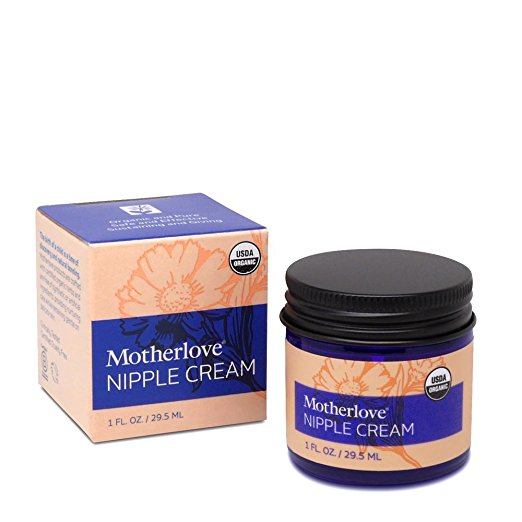 Motherlove Organic Nipple Cream Salve for Sore Cracked Nursing Nipples, 1 Ounce Jar (3 Pack)