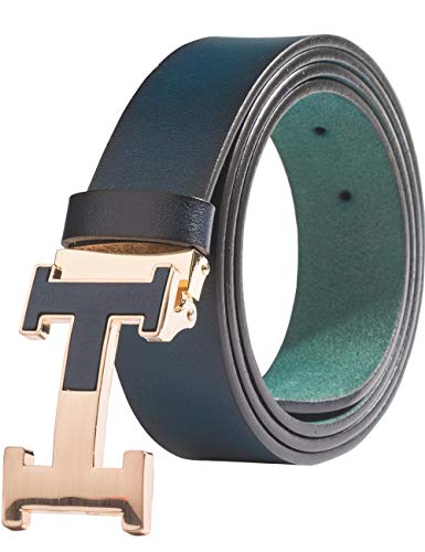 Menschwear Men's Geniune Leather Belt Slide Metal Buckle Adjutable Waistband 35MM