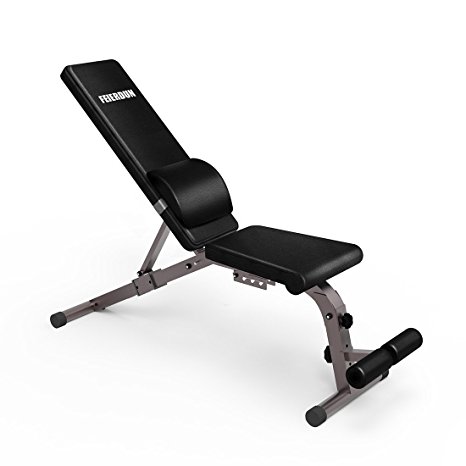 FEIERDUN Adjustable Weight Bench - 882 lbs Workout Bench, Flat/Incline/Decline Utility Bench for Home Gym with Cushion