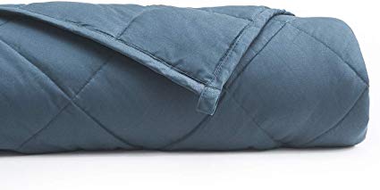 YnM Weighted Blanket for Sleep, Anxiety, Autism | 7.6KG Heavy Blanket for 63.5-72KG Individuals, 152CM x 203CM for Queen Bed |100% Oeko-Tex Certified Cotton Material with Glass Beads，Dark Grey