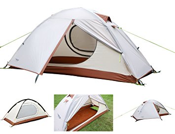 Luxe Tempo Single 1 Person Tent 4 Season Freestanding for Camping 3.3LB with Footprint High-end Silnylon Backpacking Tent 2 Doors 2 Vestibules