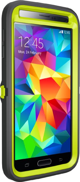 Otterbox Defender Series for Samsung Galaxy S5 - Retail Packaging - Citron Kick (Citron Green/Slate Grey )