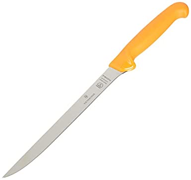 Victorinox"Swibo" Fish Filleting Knife Flexible with Narrow Handle with 20 cm Blade, Stainless Steel, Yellow, 30 x 5 x 5 cm