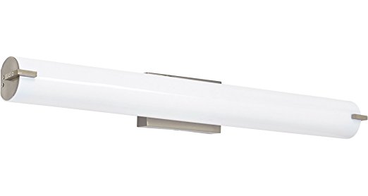 NEW Modern Frosted Bathroom Vanity Light Fixture | Contemporary Sleek Dimmable LED Cylinder Bar Design | Vertical or Horizontal Tube with Brushed Nickel Wall Sconce | 3000K Warm White