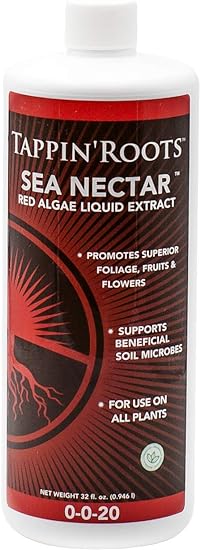 Tappin' Roots Sea Nectar Fertilizer Food Liquid Concentrated adds Additive to All Gardens, Growing Systems and Feeding Regimen Through All Plant's Life Cycle (32 oz)